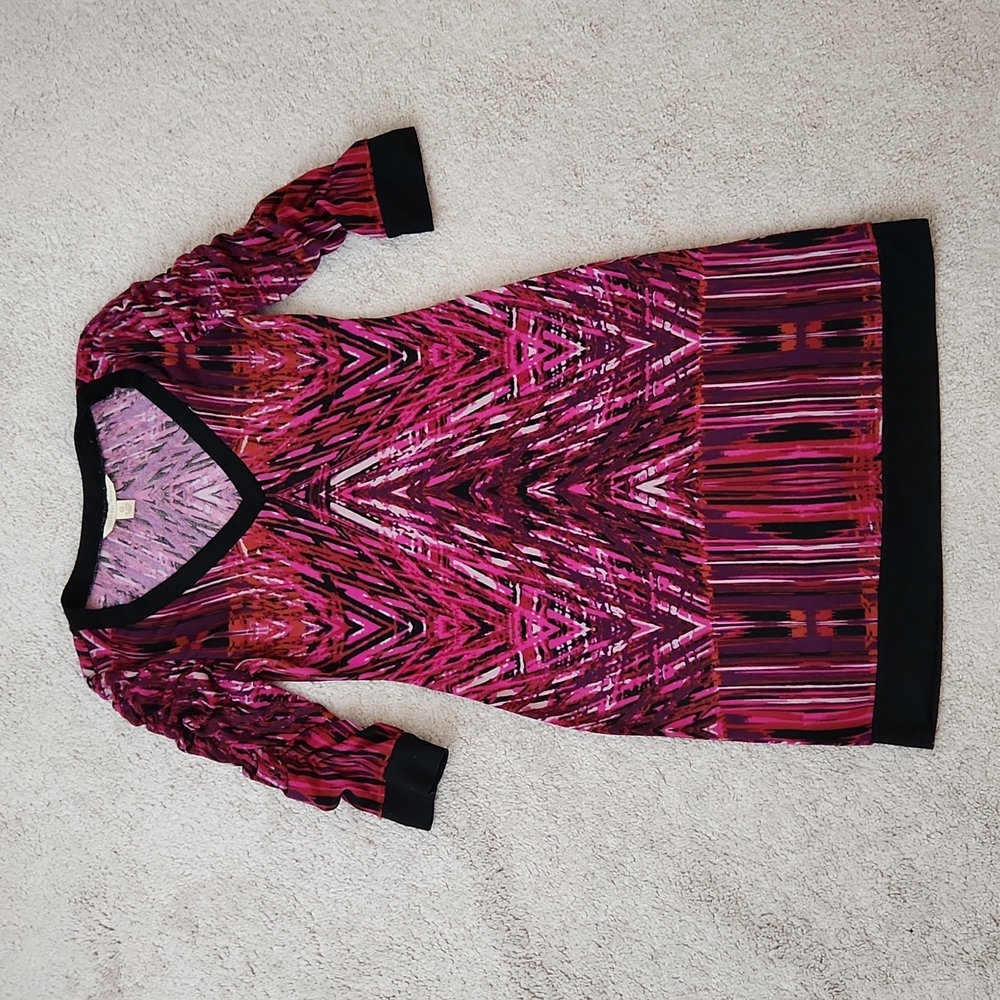 Jonathon Martin burgundy patterned dress 2